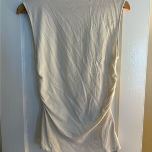 Madewell Cream Sleeveless Ruched Tank